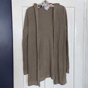 Gorgeous Olive Sigrid Olsen Waffle Hooded Cardigan with buttons on the sides